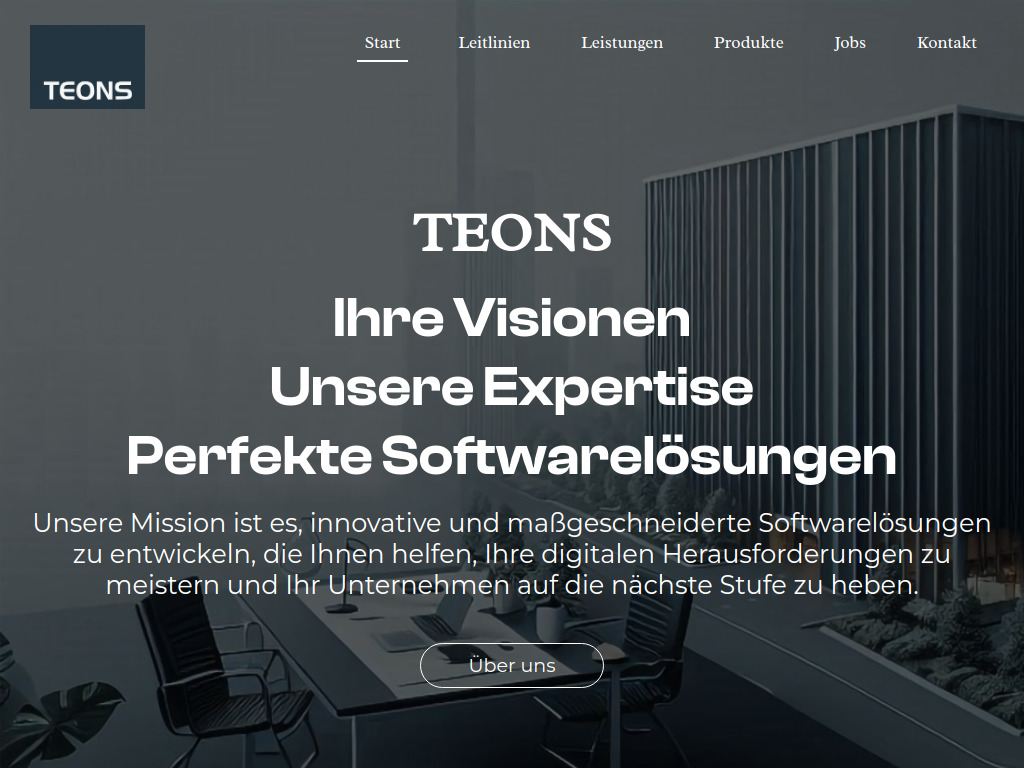 Website von TEONS Softwarehaus in Frankfurt
