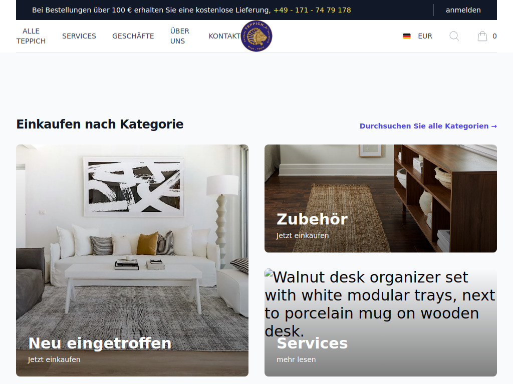 Website von Teppich „A" ALAMATI Kunsthaus Starnberg in Starnberg