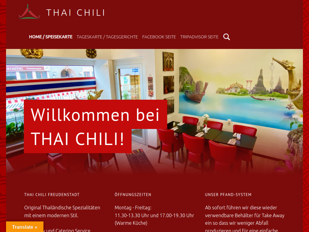 Website von Thai Chili Freudenstadt - Original Thai Cuisine in Freudenstadt