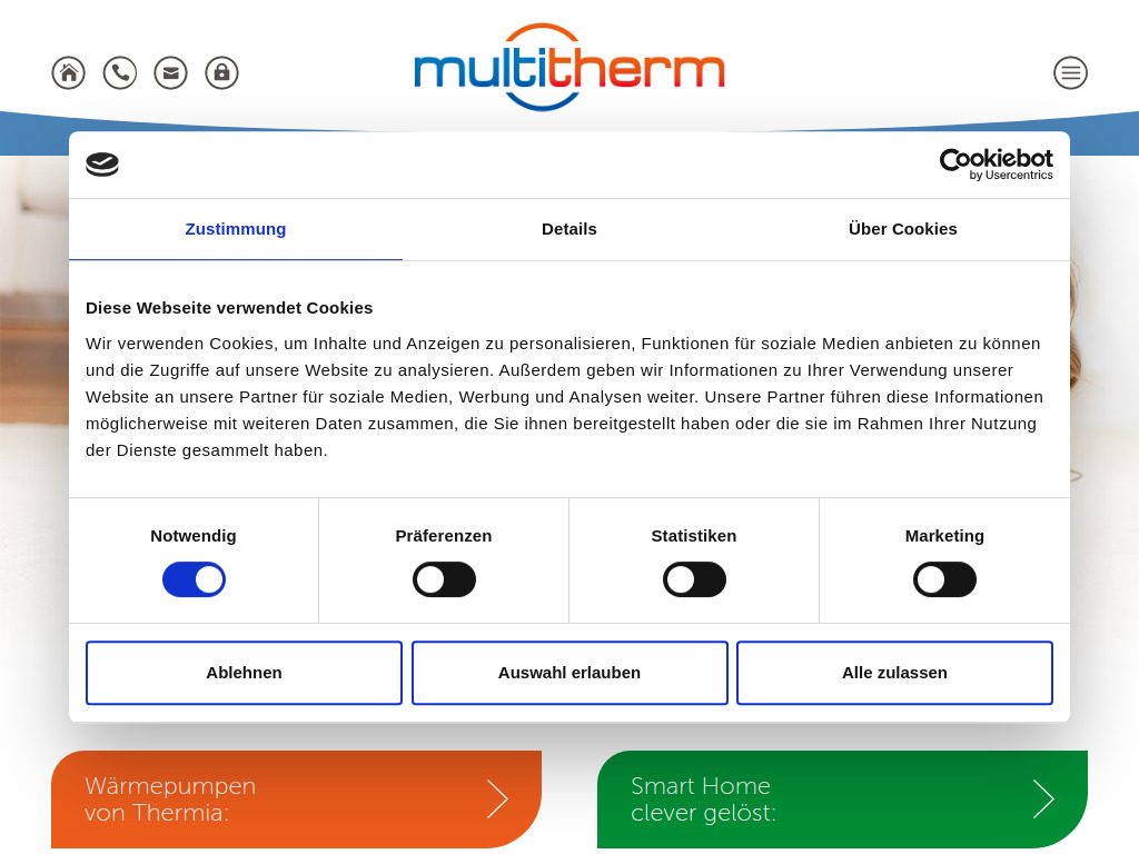 Website von Multitherm GmbH in Bentwisch