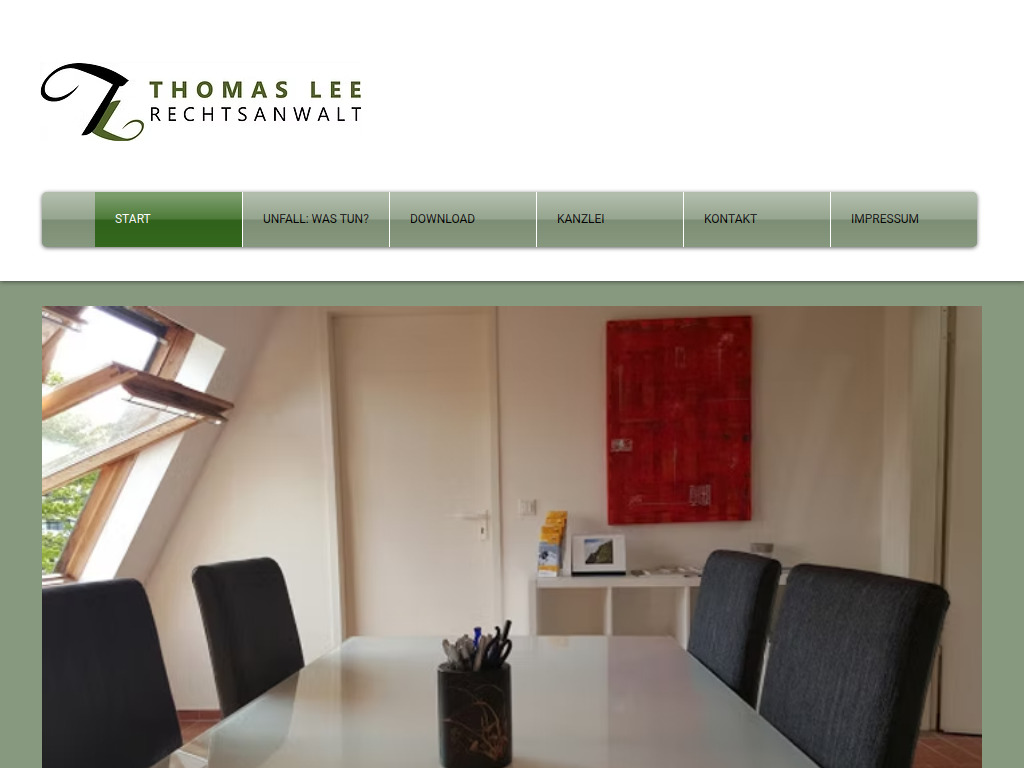 Website von Rechtsanwalt Thomas Lee in Hamburg