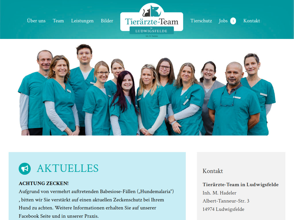 Website von Tierärzte-Team in Ludwigsfelde in Ludwigsfelde