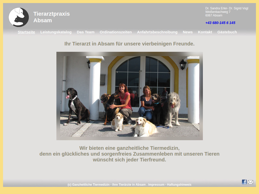 Website von Tierarztpraxis Absam in Absam
