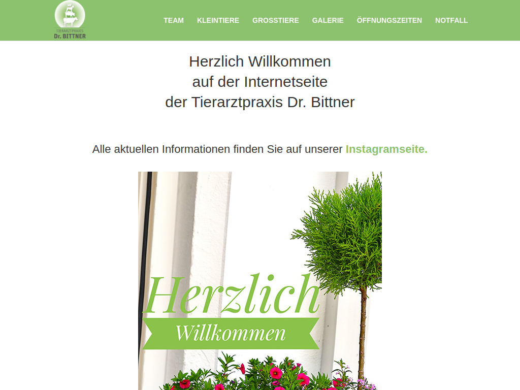 Website von Tierarztpraxis Dr. Bittner in Aichach