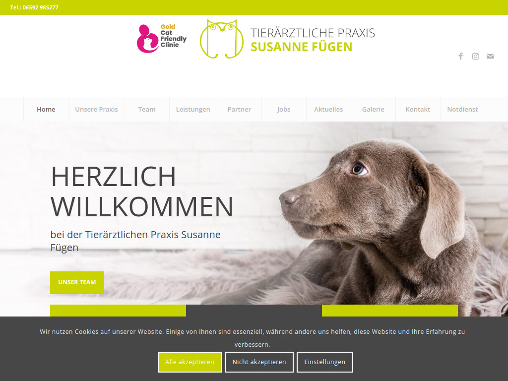 Website von Tierärztliche Praxis Susanne Fügen in Daun-Pützborn