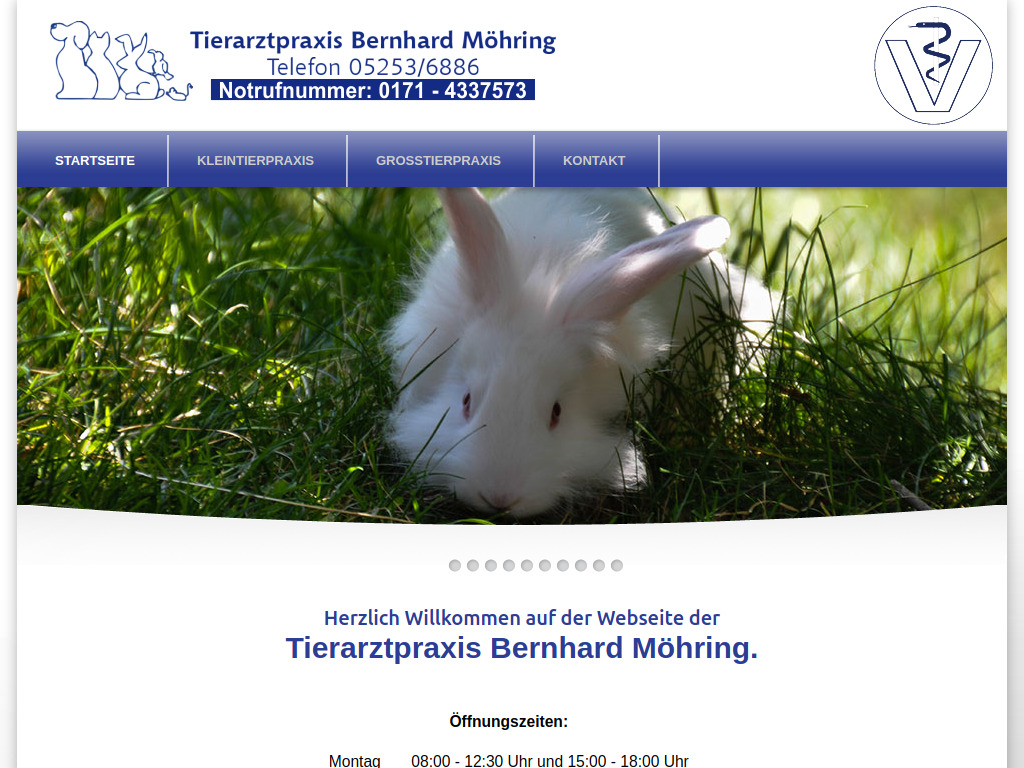 Website von Tierarztpraxis Bernhard Möhring in Bad Driburg