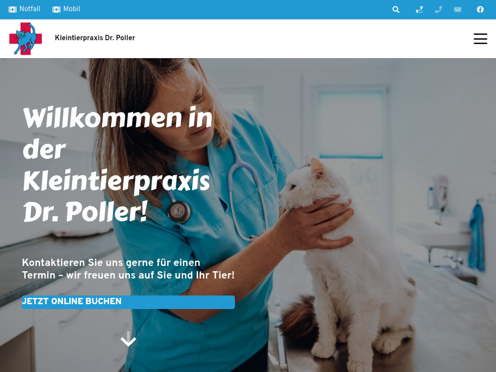 Website von Kleintierpraxis Dr. Stefanie Poller in Freilassing