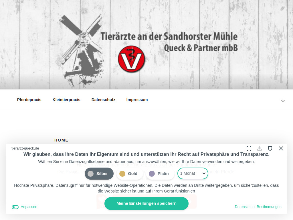 Website von Tierärzte an der Sandhorster Mühle Queck & Partner mbB in Aurich