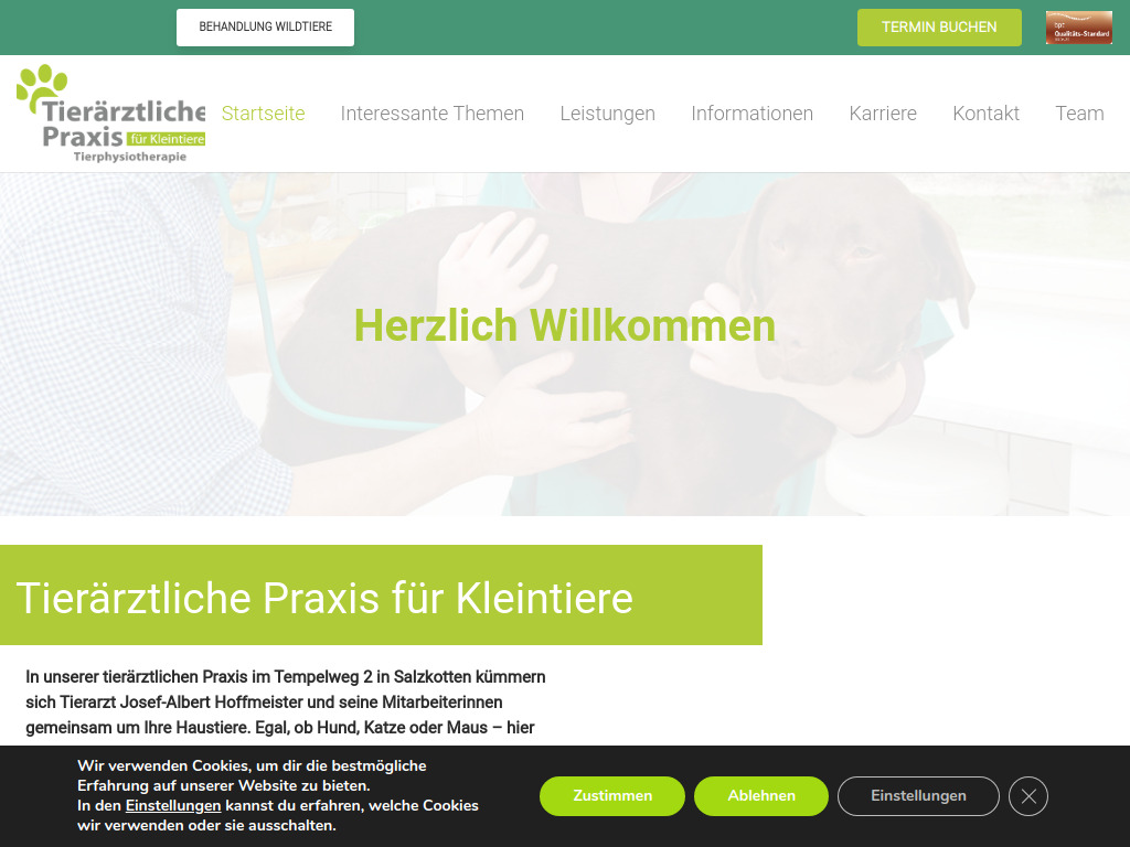 Website von Tierarzt Plus Ostwestfalen-Lippe GmbH in Salzkotten