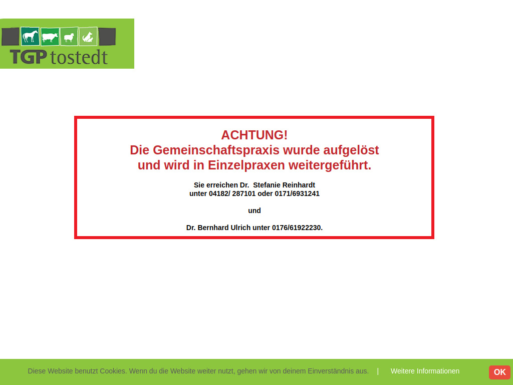 Website von Tierärztliche Gemeinschaftspraxis Tostedt in Tostedt