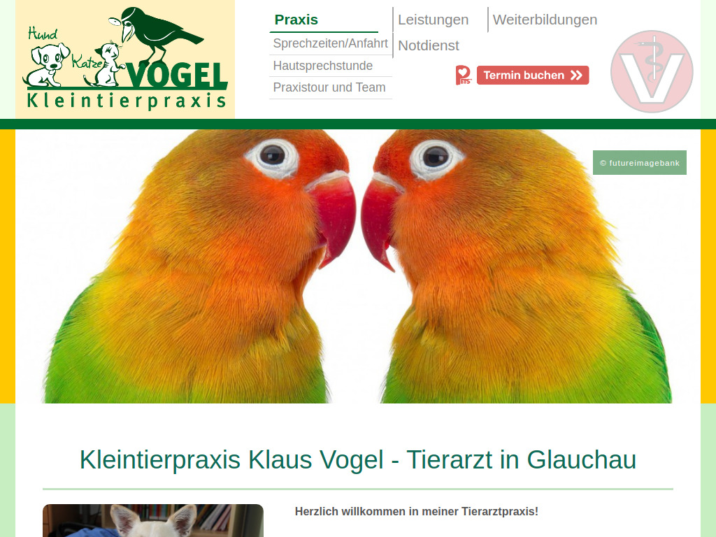 Website von Kleintierpraxis Klaus Vogel in Glauchau