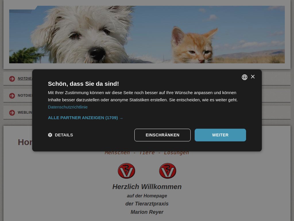 Website von Tierarztpraxis Marion Reyer in Bebra
