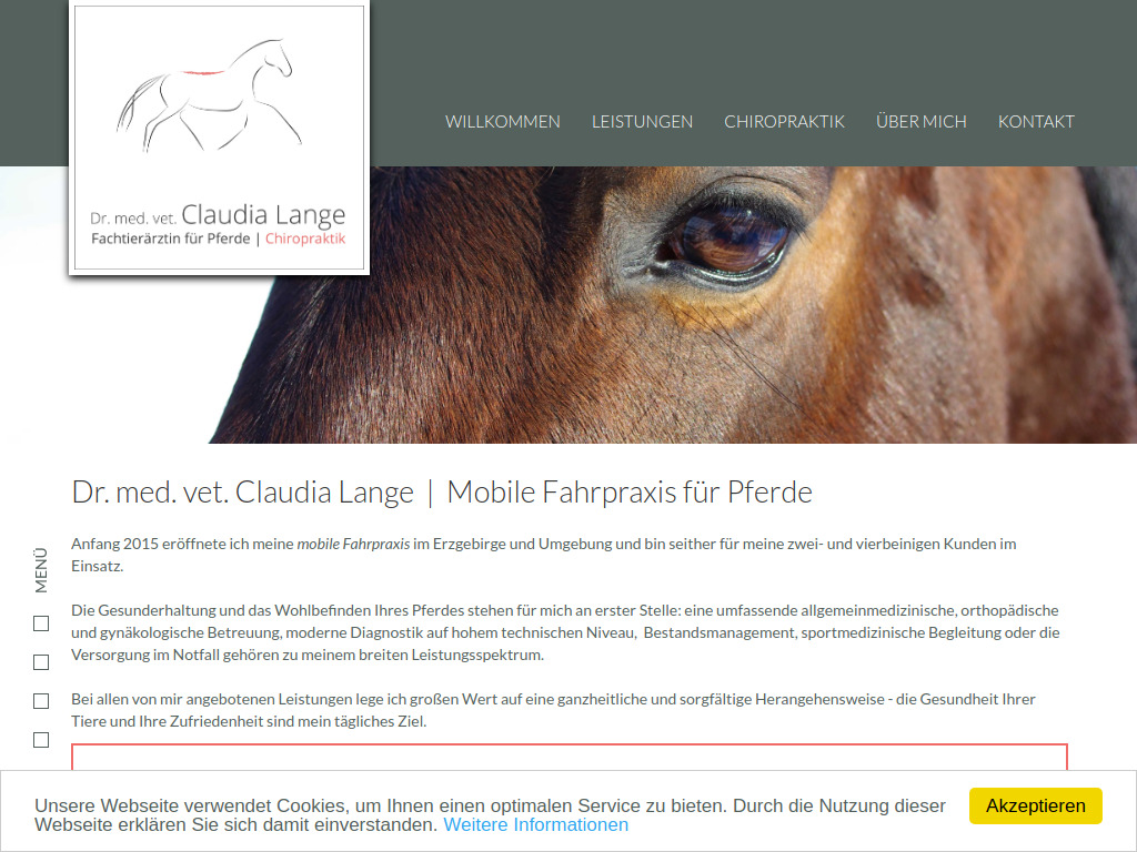 Website von Dr. med. vet. Claudia Lange in Pfaffenhain