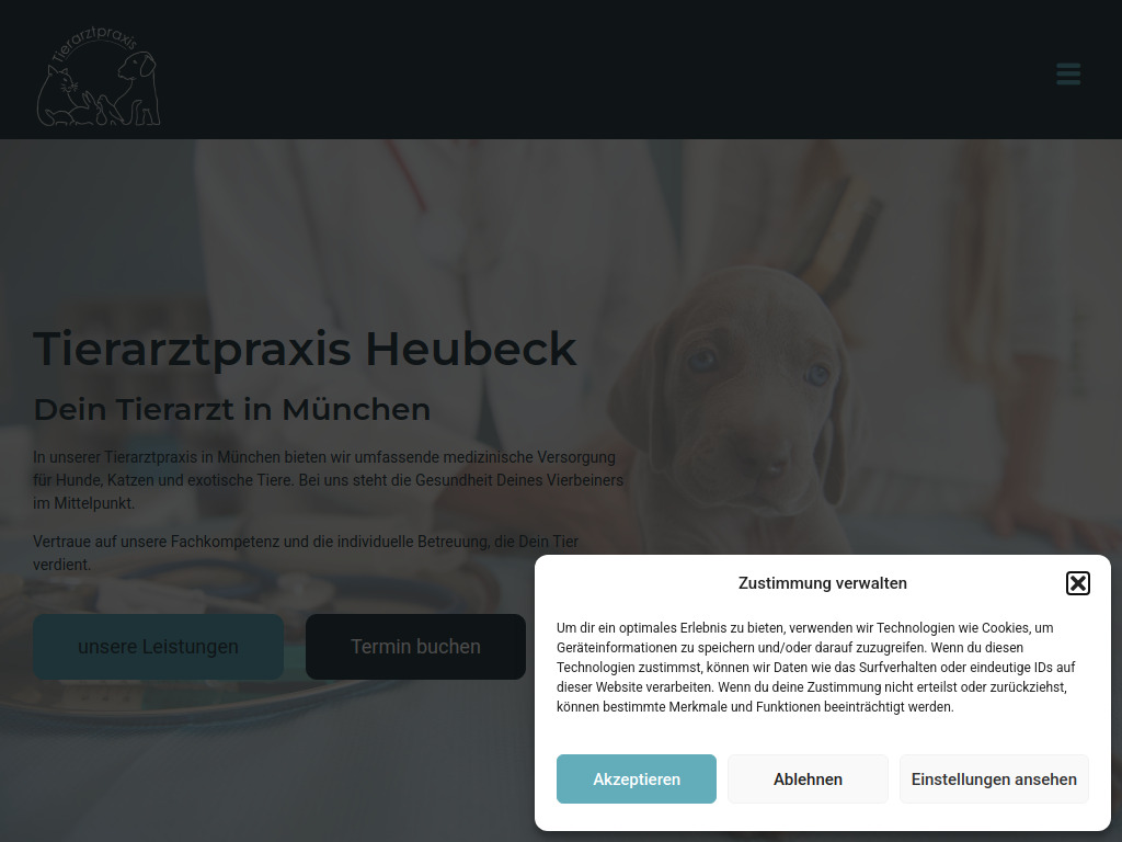 Website von Tierarztpraxis Dr. Heubeck in München