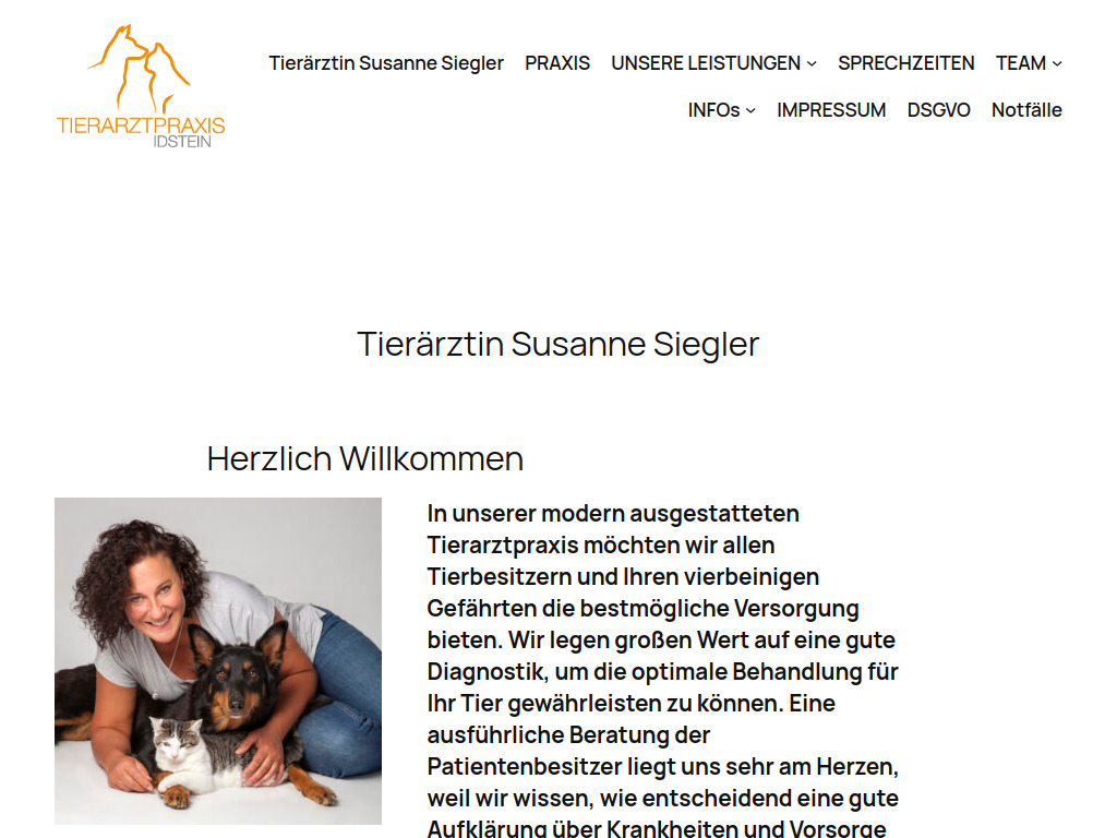 Website von Tierarztpraxis Idstein, Susanne Siegler in Idstein