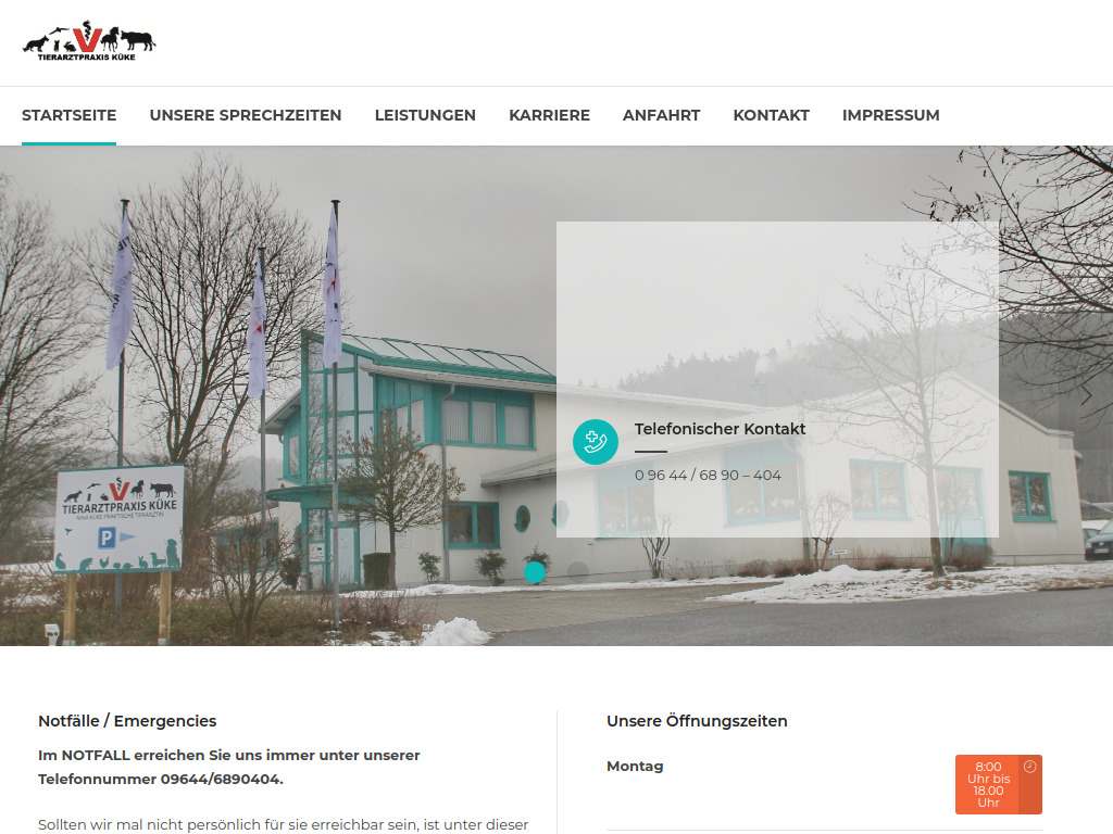 Website von Tierarztpraxis Küke in Pressath