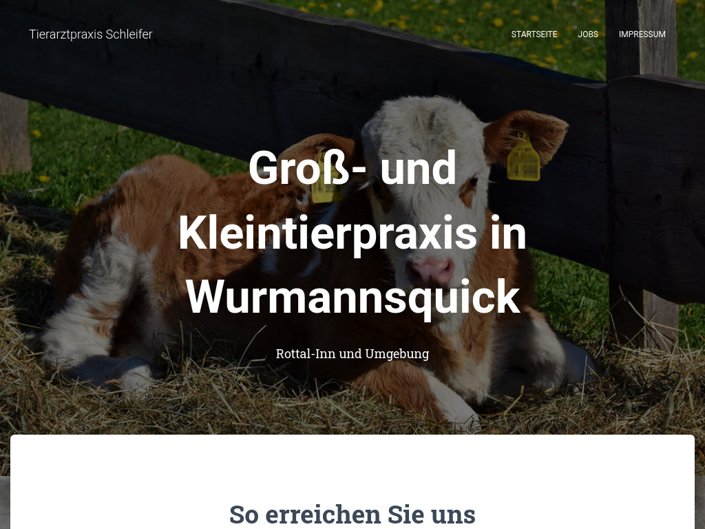 Website von Tierarztpraxis Schleifer in Wurmannsquick