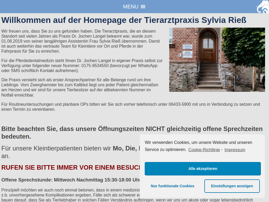 Website von Tierarztpraxis Sylvia Rieß in Hadamar