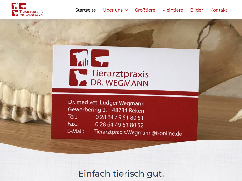 Website von Tierarztpraxis Dr. Wegmann in Reken