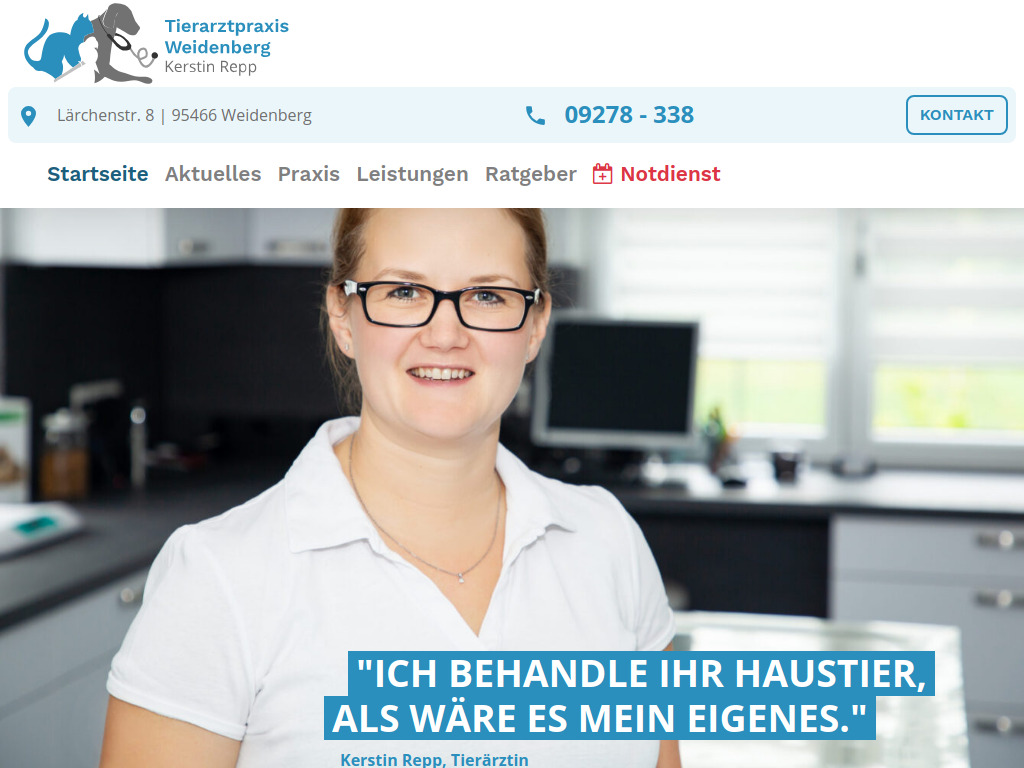 Website von Tierarztpraxis Weidenberg in Weidenberg