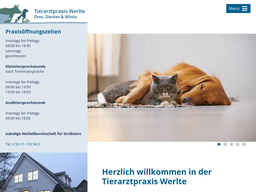 Website von Tierärztliche Gemeinschaftspraxis Dr. A. Dierkes und Dr. K. Wöste in Werlte