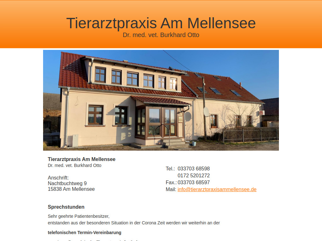 Website von Tierarztpraxis Am Mellensee in Am Mellensee