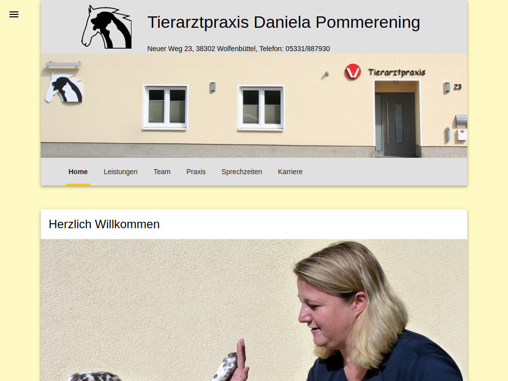 Website von Tierarztpraxis Pommerening Wolfenbüttel in Wolfenbüttel