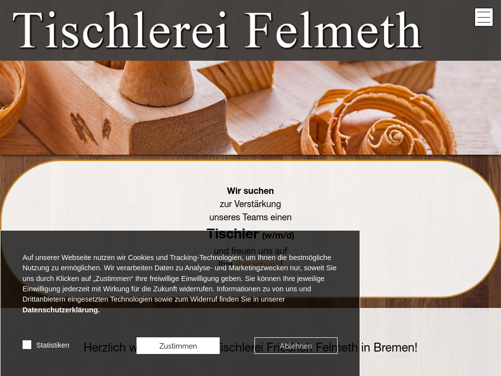 Website von Tischlerei Felmeth in Bremen