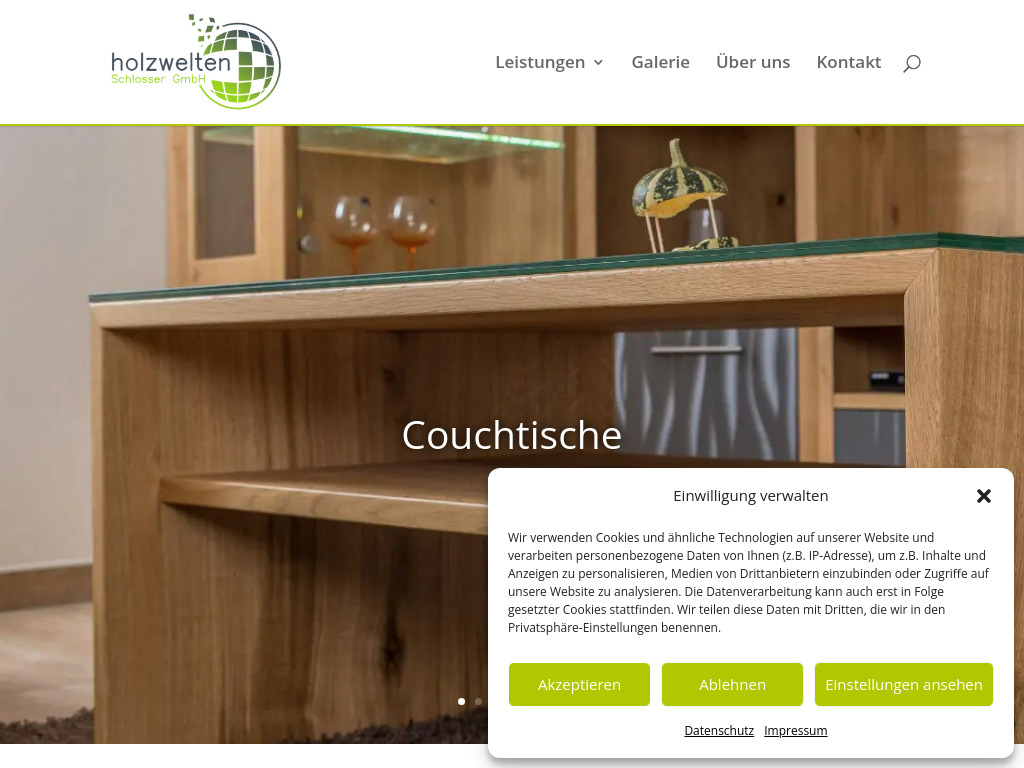 Website von Holzwelten Schlosser GmbH in Oelsnitz
