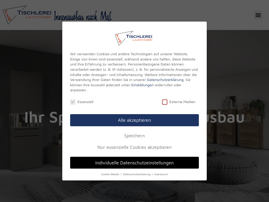 Website von Tischlerei Lausitz GmbH in Spremberg