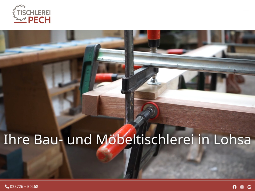 Website von Tischlerei Pech in Lohsa