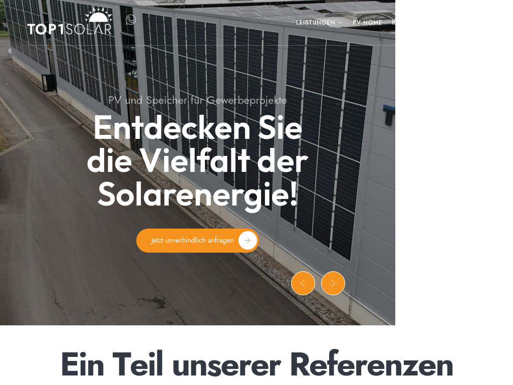 Website von top1solar GmbH in Panketal