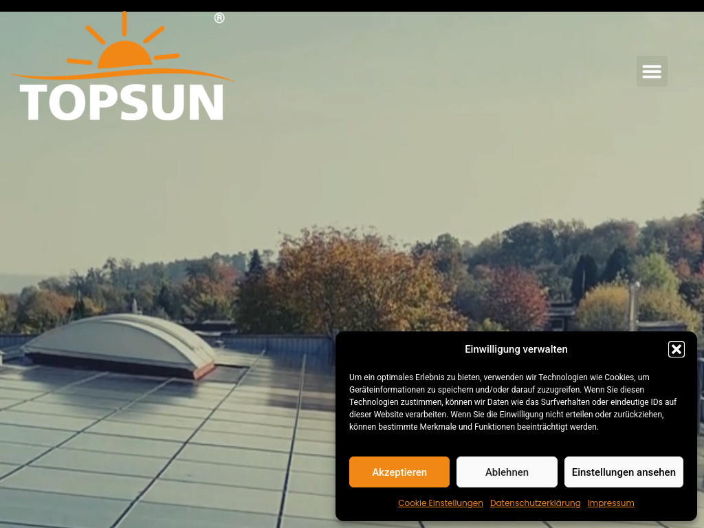 Website von TopSun Dienstleistungs- und Beratungsgesellschaft mbH in Otter