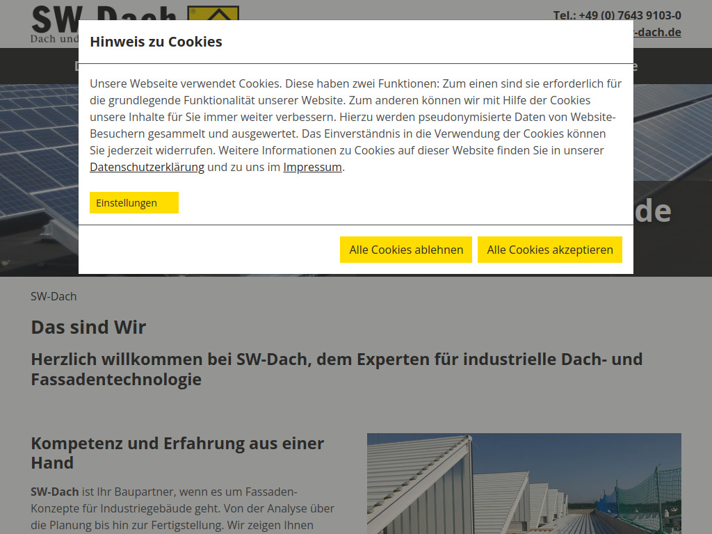 Website von SW-Dach Schuette-Wicklein GmbH in Herbolzheim