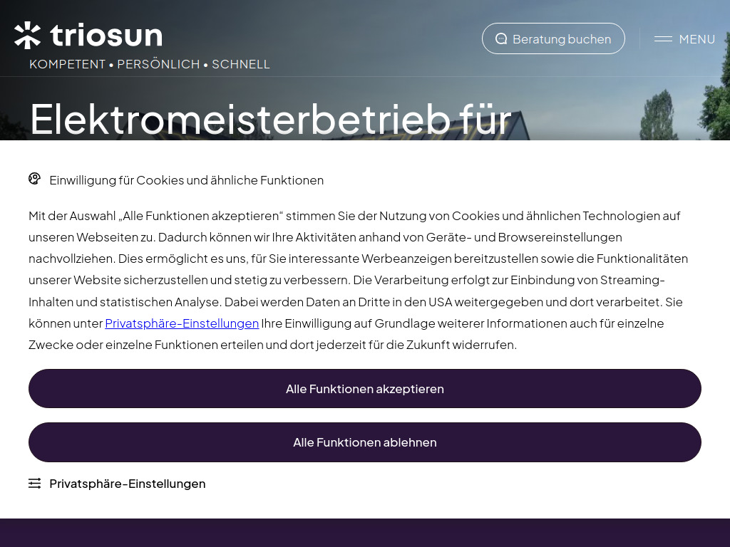Website von TRIO SUN GmbH in Bremen