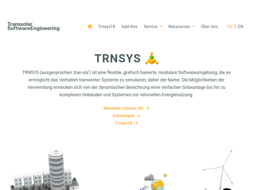 Website von Transsolar Energietechnik GmbH in Stuttgart