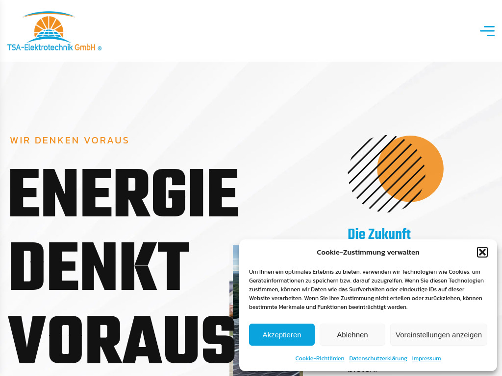 Website von TSA Elektrotechnik GmbH in Wien