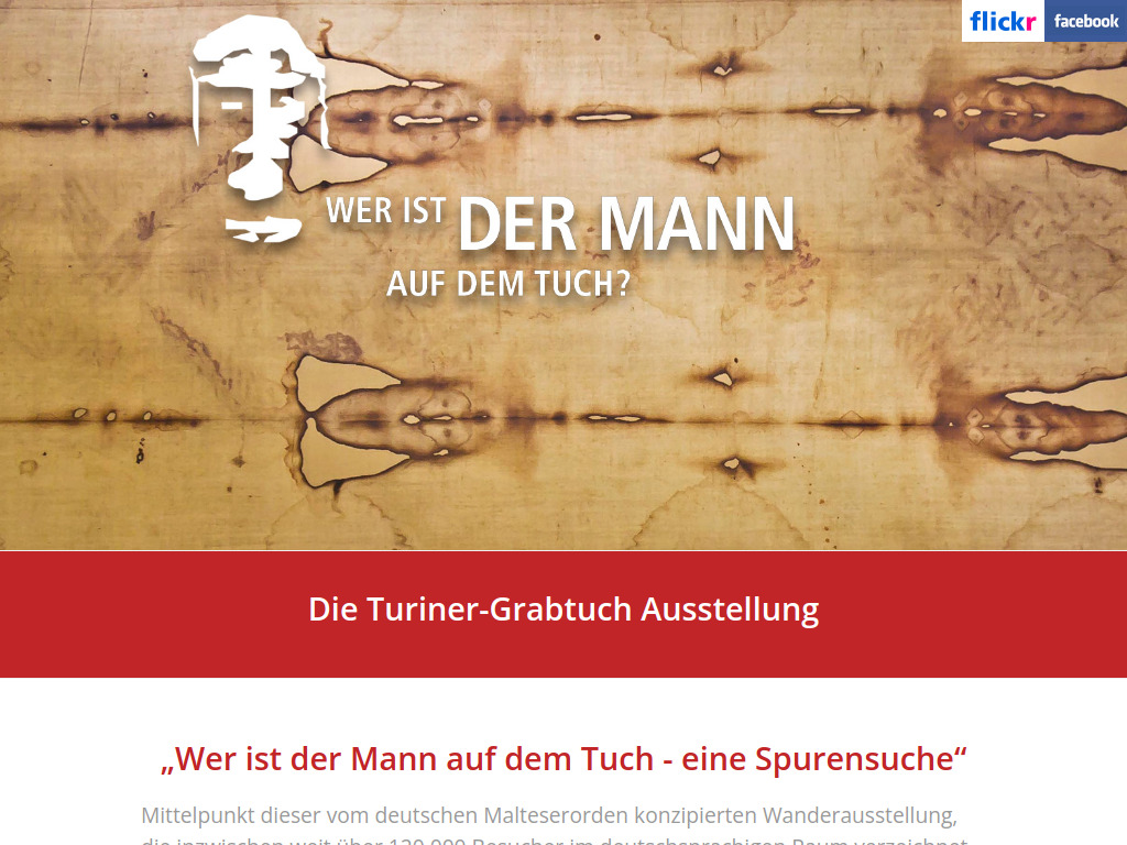 Website von Das Turiner Grabtuch - Ausstellung in Linz