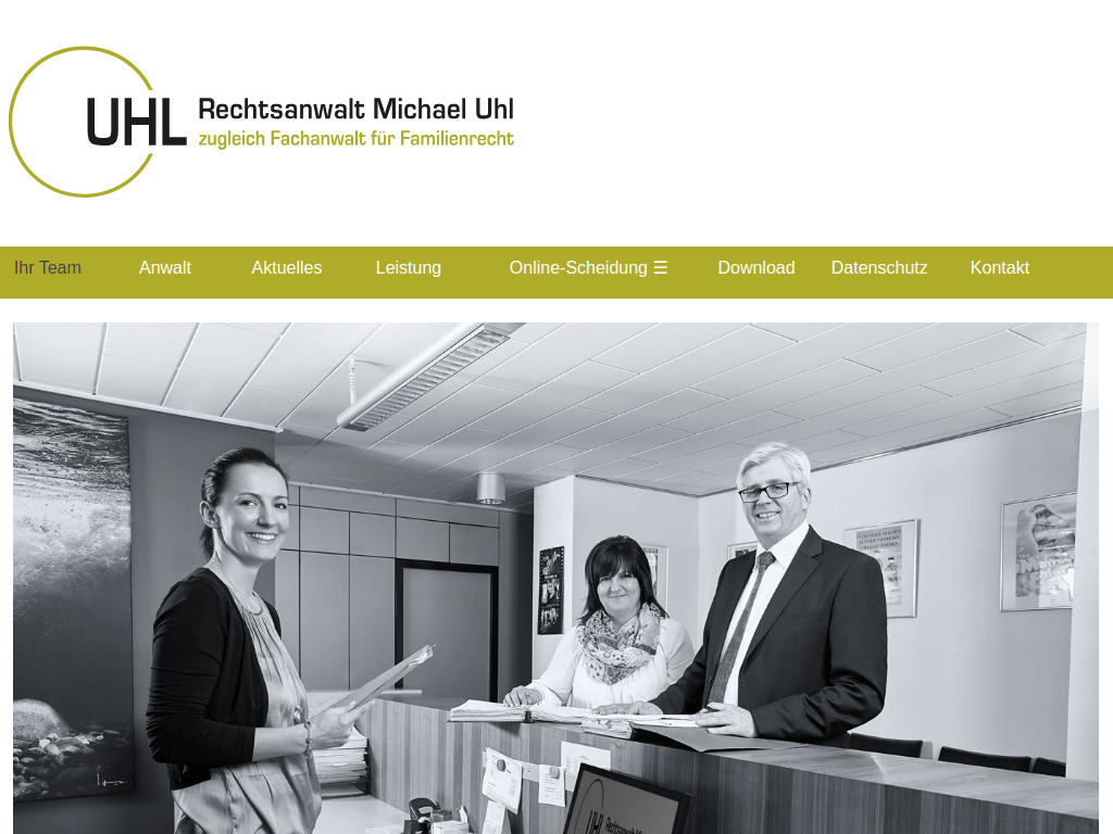 Website von Anwaltskanzlei Michael Uhl in Marbach