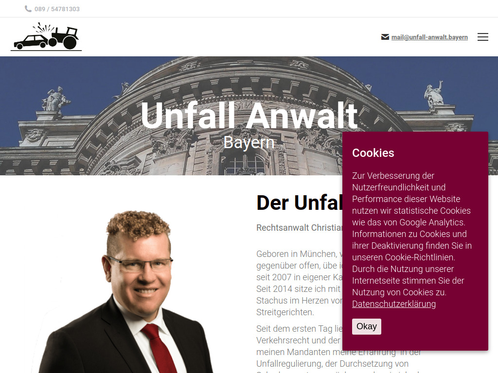 Website von Rechtsanwalt Christian Jahreiß in München