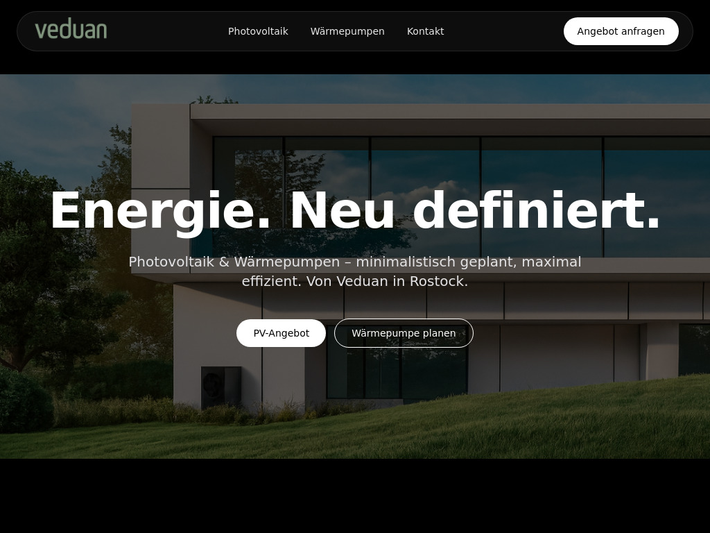 Website von Veduan GmbH in Rostock