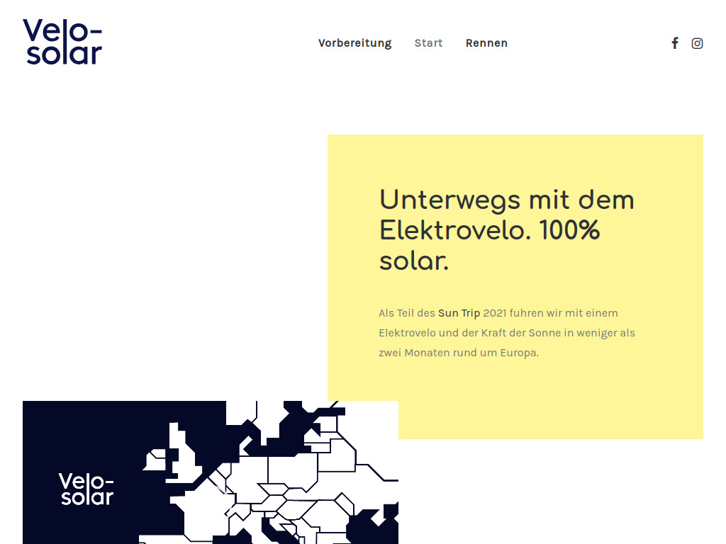 Website von Velosolar in Luzern