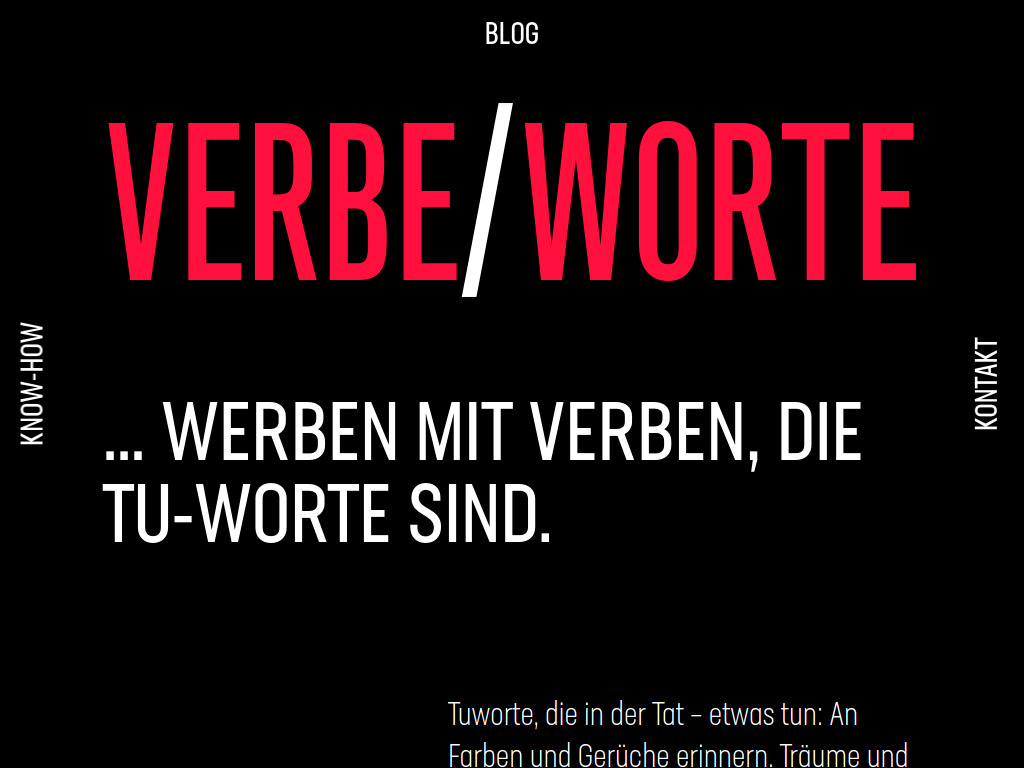 Website von verbeworte in Berlin