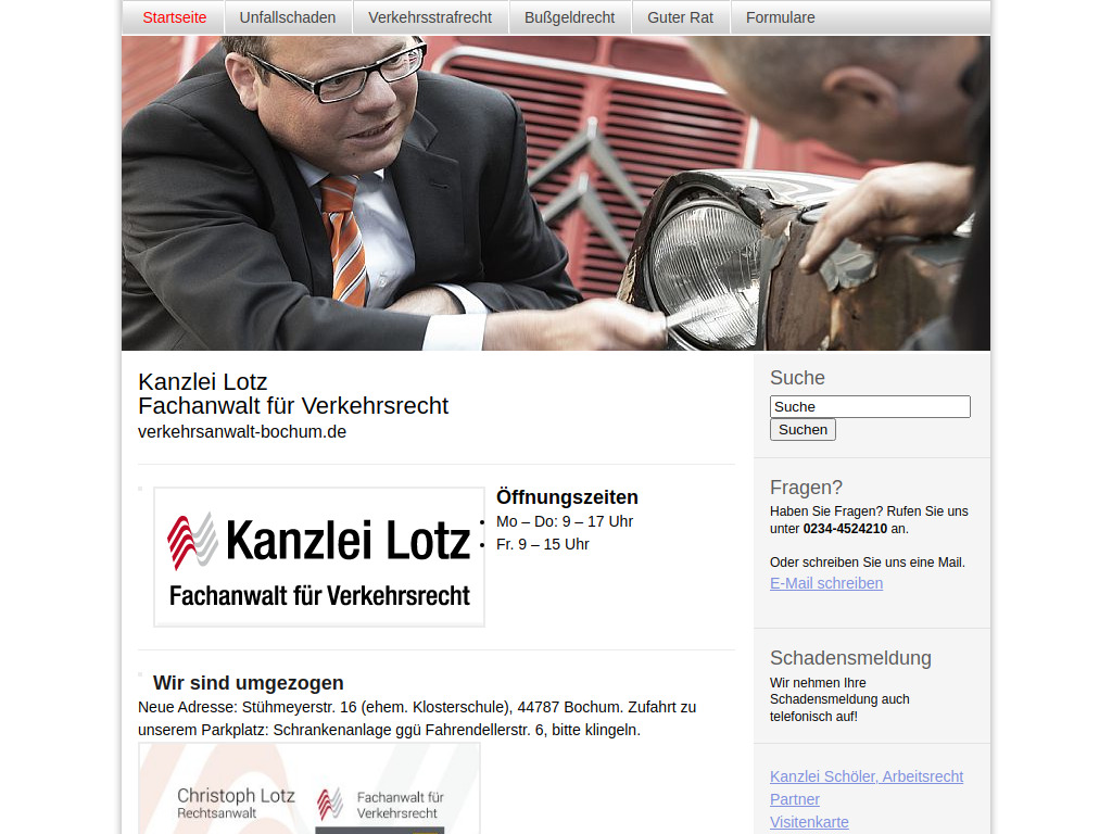 Website von Kanzlei Lotz in Bochum