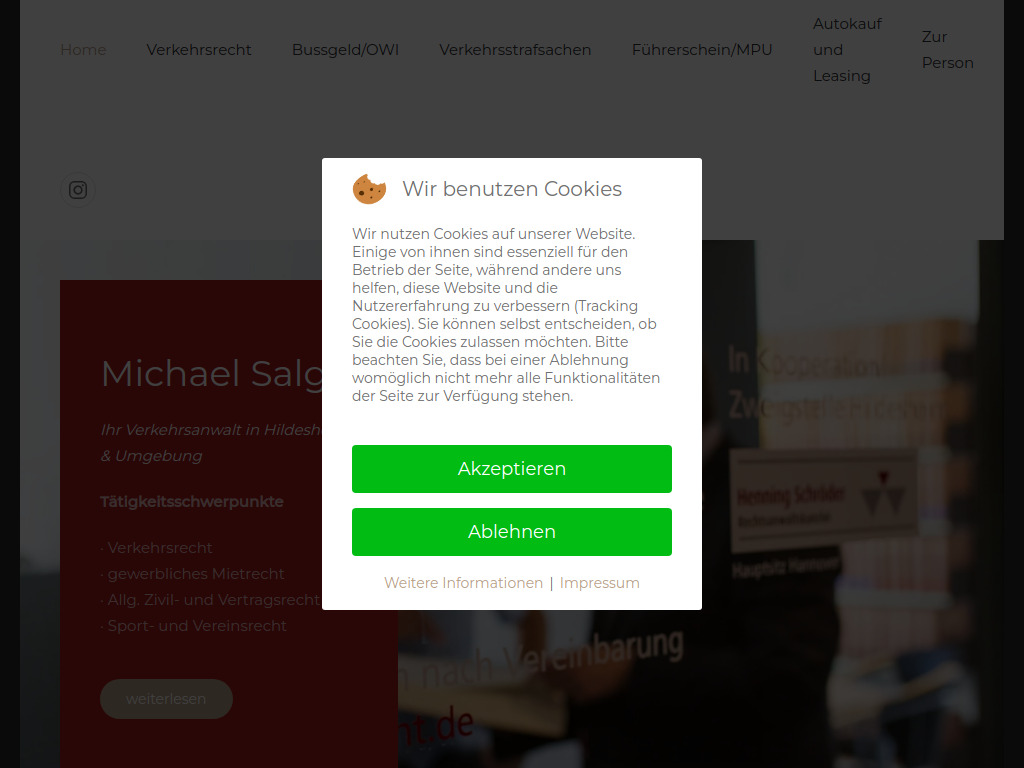 Website von Rechtsanwalt Michael Salge in Hildesheim