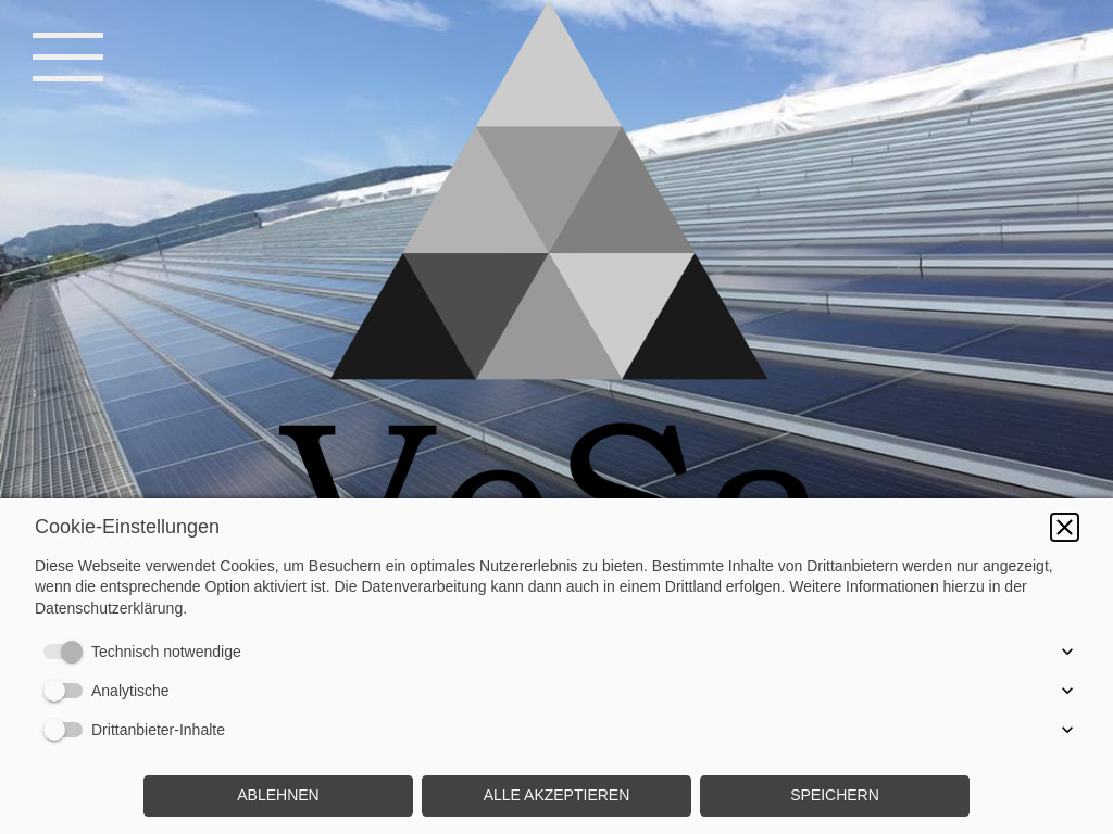 Website von VeSa Solar GmbH in Boniswil AG