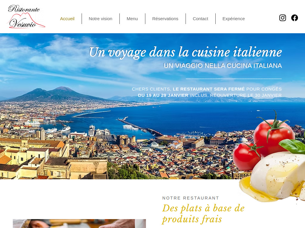 Website von Restaurant Vesuvio Rolle in Rolle