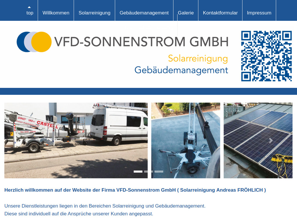 Website von VFD Sonnenstrom GmbH in Bassenheim
