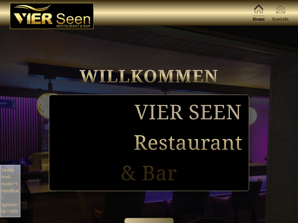 Website von Vier Seen Restaurant & Bar in Braunsbedra