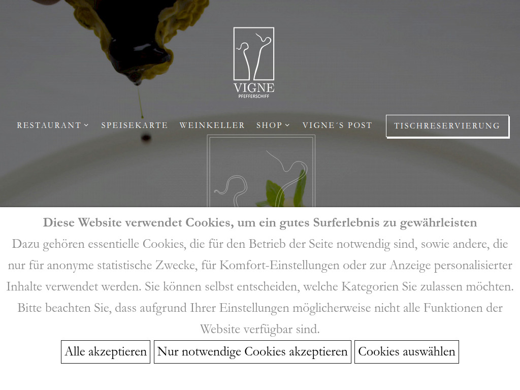 Website von Restaurant Pfefferschiff Iris und Jürgen Vigne KG in Hallwang